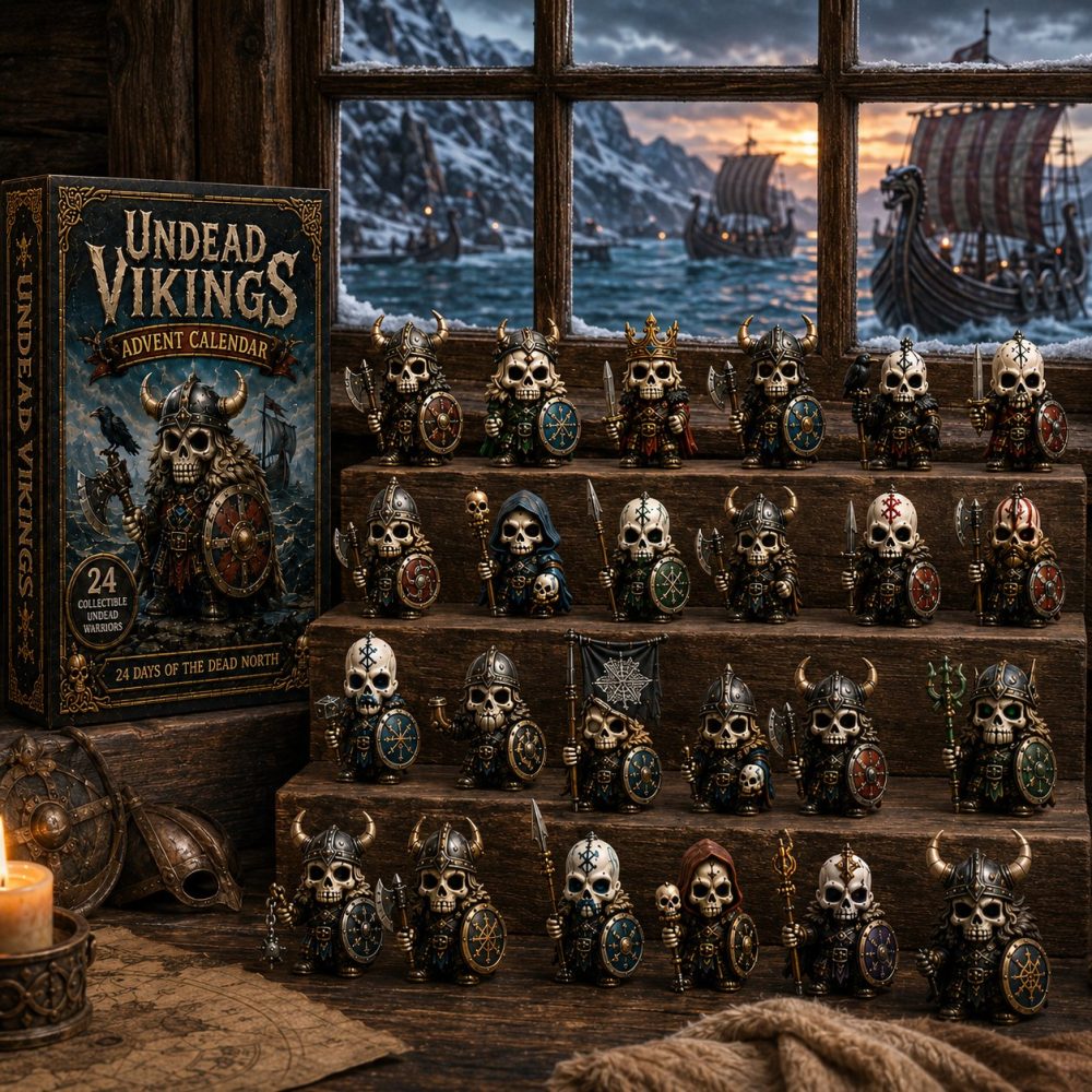 Undead Viking Warriors Advent Calendar 2026 — 24-Day Acrylic Charm Countdown For Mythic Collectors & Spooky Holiday Decor