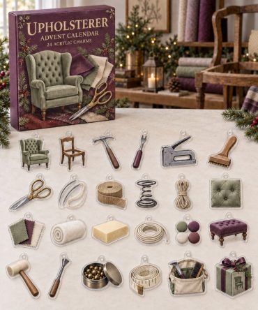 Upholsterer Countdown Collection — 24 Acrylic Upholstery Tool Charms For Holiday Gifts, Crafts & Diy Projects