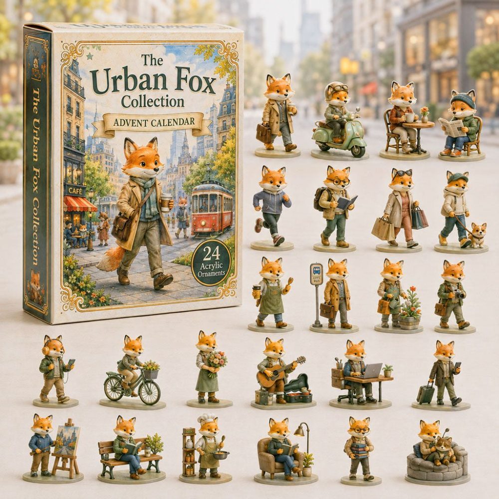 2026 Urban Fox Life 24-Day Countdown - City Fox Acrylic Charms Advent Calendar, Trendy Holiday Gift For Teens & Adults