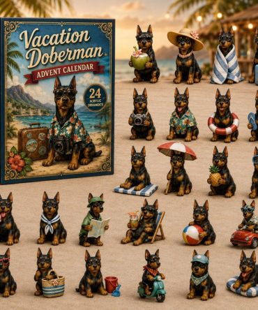 Vacation Doberman Advent Calendar 2026 - 24-Day Acrylic Charms Countdown , Collectible Gift For Doberman Lovers & Active Dog Owners