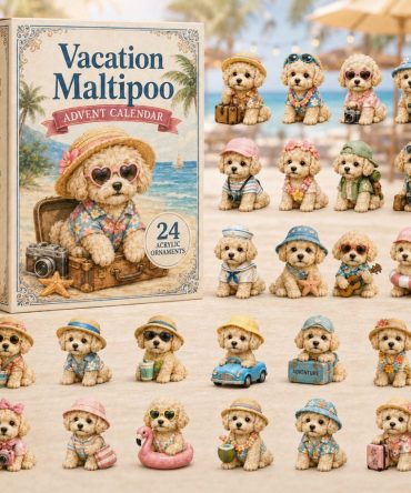 Vacation Maltipoo Getaway Countdown — 24-Day Travel-Themed Acrylic Charms, Cute Maltipoo Souvenir Set 2026