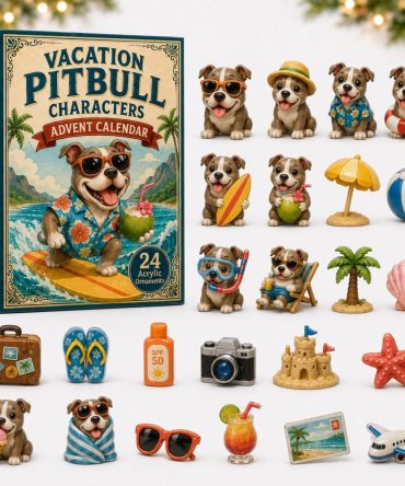 Pitbull Vacation Characters Advent Calendar 2026 — 24-Day Acrylic Charm Countdown, Fun Collectible Gift For Fans