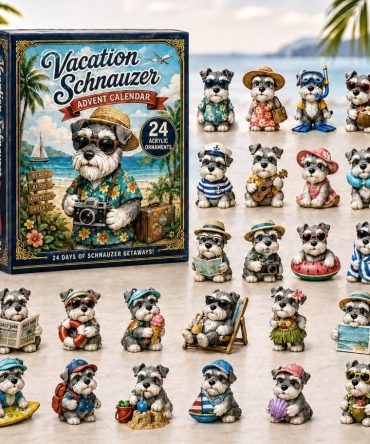 Vacation Schnauzer 24-Day Holiday Countdown With Acrylic Pup Charms — 2026 Limited Collectible For Schnauzer Lovers