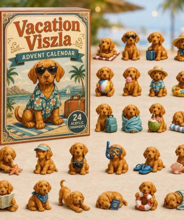 Vizsla Vacation 2026 — 24-Day Travel-Themed Advent Calendar For Dog Lovers With Acrylic Vizsla Charms, Cute Pet Gift Countdown