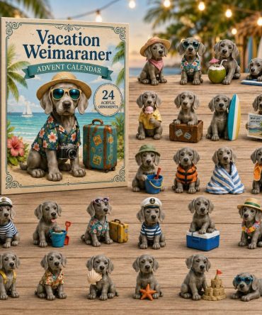 Vacation Weimaraner Advent Calendar 2026 - 24-Day Acrylic Charms Countdown , Collectible Gift For Weimaraner Owners & Dog Lovers
