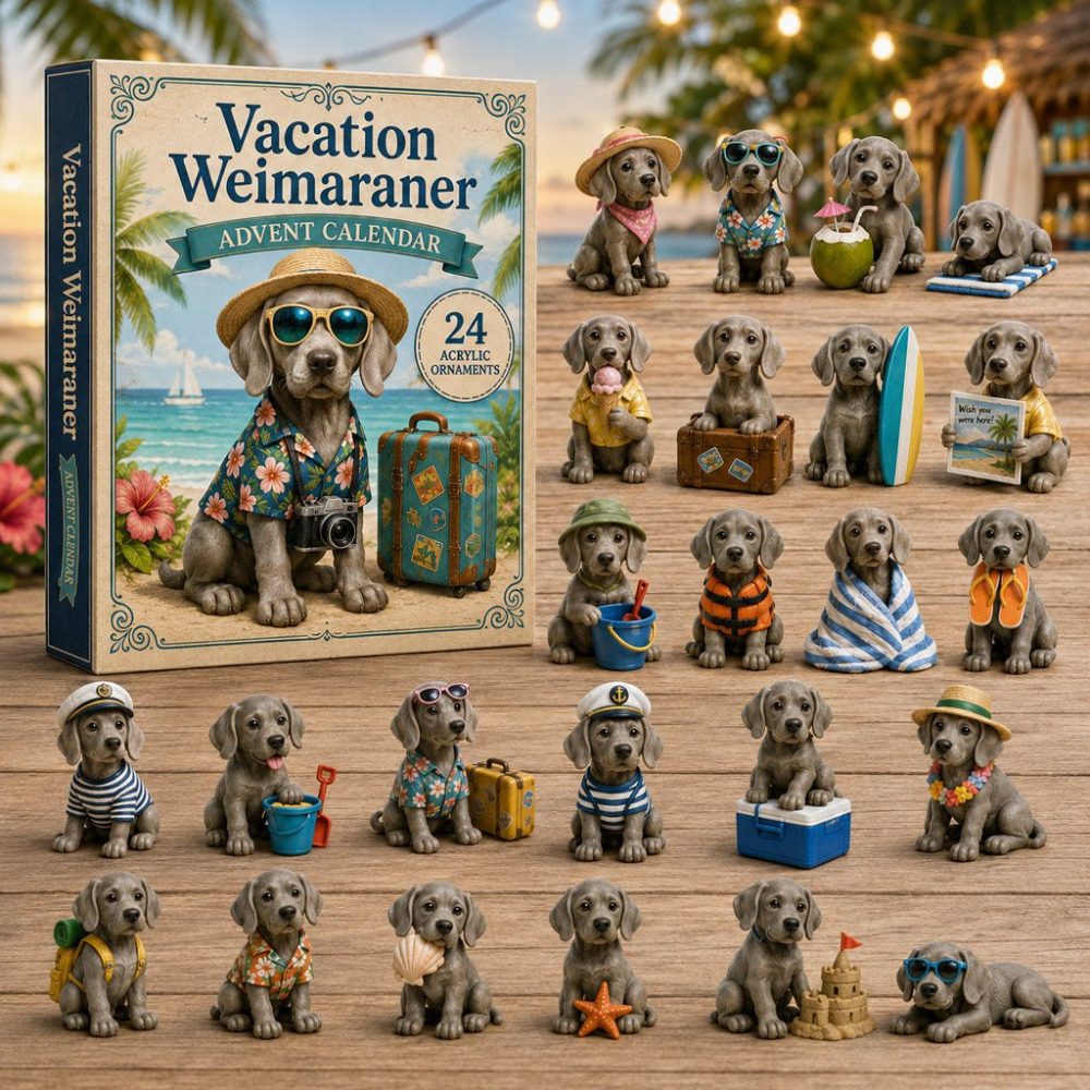 Vacation Weimaraner Advent Calendar 2026 - 24-Day Acrylic Charms Countdown , Collectible Gift For Weimaraner Owners & Dog Lovers