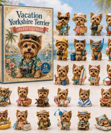 Vacation Yorkshire Terrier Holiday Countdown 2026 — 24-Day Acrylic Charm Set For Yorkie Fans & Pet Travelers