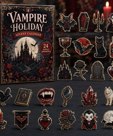 Vampire Holiday Advent Calendar 2026 - 24-Day Gothic Countdown With Collectible Acrylic Charms & Spooky Surprises