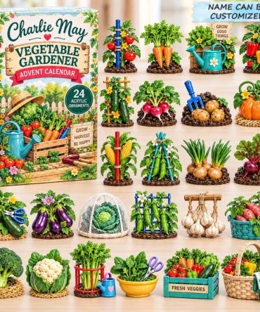 Vegetable Gardener 24-Day 2026 Countdown — Acrylic Veggie Charms, Educational Garden-Themed Gift For Kids & Gardeners