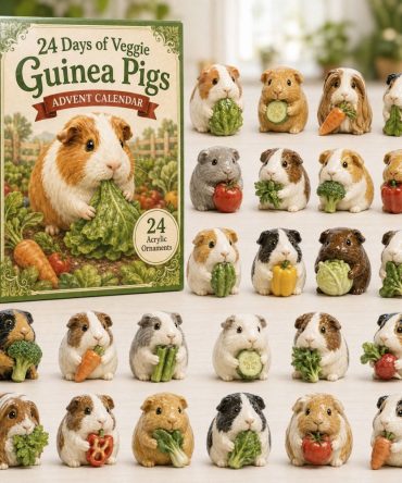 Veggie Guinea Pig Holiday Countdown 2026 — 24-Day Cute Acrylic Charm Advent Set For Small Pet Lovers