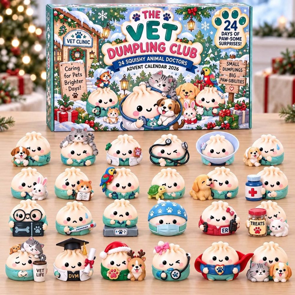 2026 Vet Dumpling Club Countdown: 24 Acrylic Charm Advent Calendar - Cute Veterinary-Themed Holiday Gift