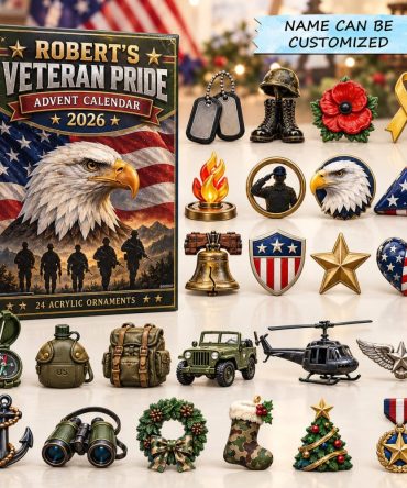 2026 Veteran Pride Premium Advent Calendar – 24-Day Countdown With 24 Acrylic Military Charms, Patriotic Keepsake Gift
