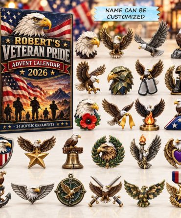 2026 Veteran Pride Collectible Advent Calendar – 24-Day Military Countdown With 24 Acrylic Charms, Gift-Ready Seasonal Decor