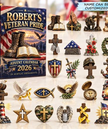 2026 Patriotic Veteran Advent Set – 24-Day Countdown Calendar With 24 High-Quality Acrylic Charms, Keepsake Holiday Gift