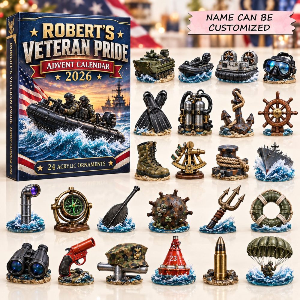 2026 Veteran Pride Countdown Calendar – 24-Day Military-Themed Advent With 24 Acrylic Charms, Perfect Gift For Service Members