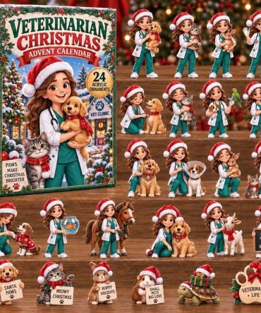 2026 Veterinarian Christmas Countdown Calendar — 24-Day Vet-Themed Advent With Acrylic Animal Charms, Perfect Gift For Animal Lovers