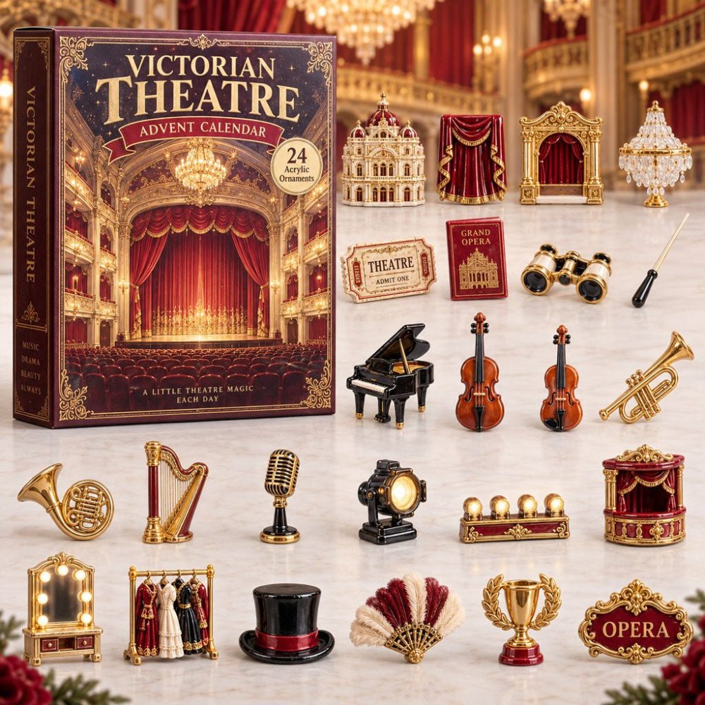 Classic Victorian Theatre Countdown 2026 — 24 Collector Acrylic Charms, Luxury Advent Set For Drama & Costume Lovers
