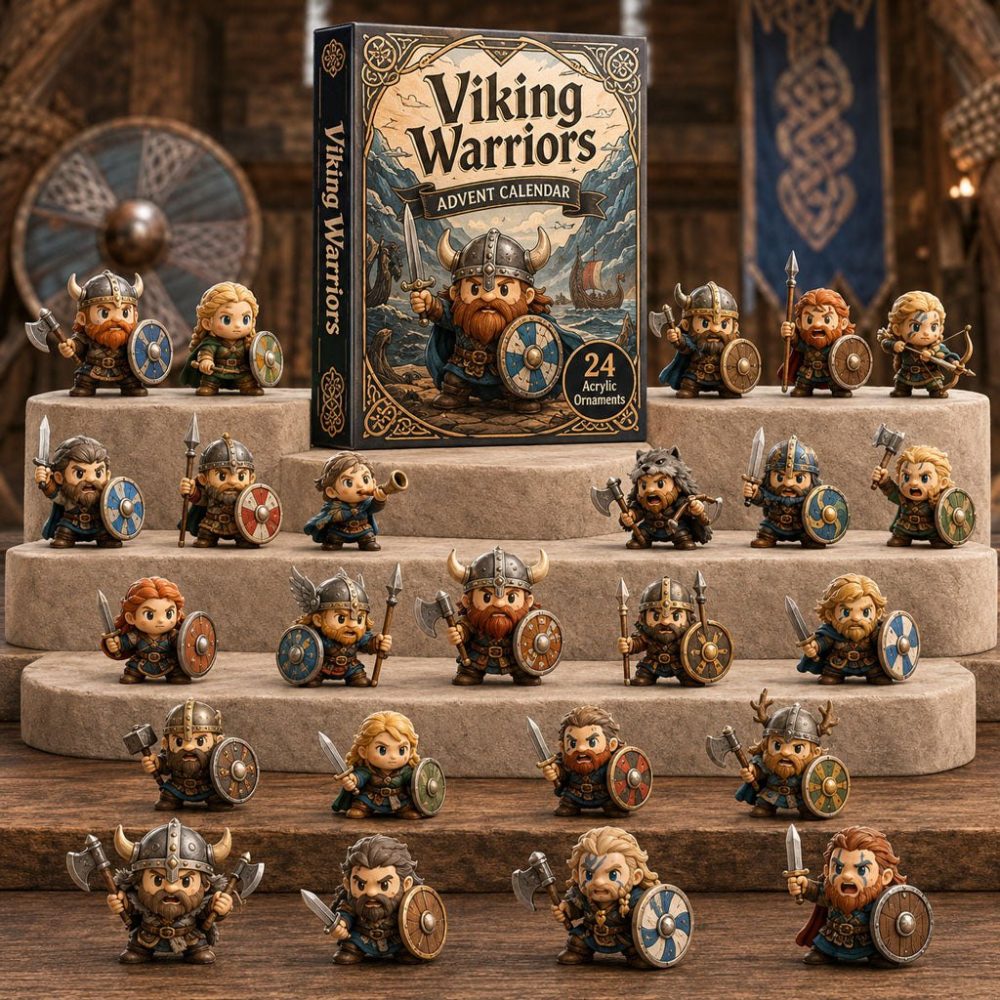 Norse Viking Warriors 2026 — 24-Day Step-Style Advent Calendar With Collectible Acrylic Viking Charms, Mythic Gift For History Fans