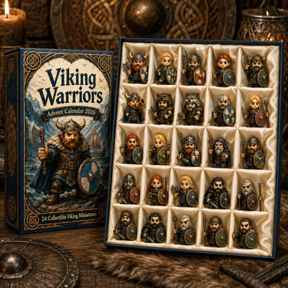 Viking Warriors 24-Day Advent Calendar 2026 — Rugged Norse Acrylic Charms, Gift For History & Mythology Fans