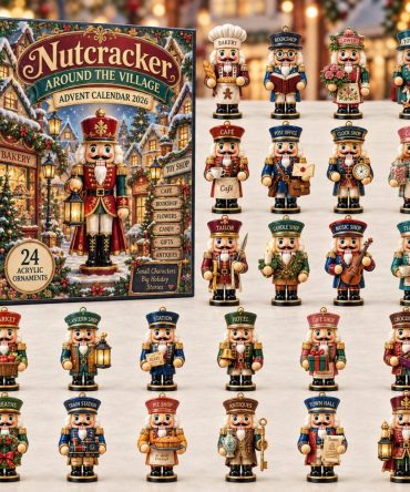 Village Nutcracker 2026 Holiday Countdown — 24 Festive Nutcracker Acrylic Charms, Classic Christmas Village Display & Gift Box