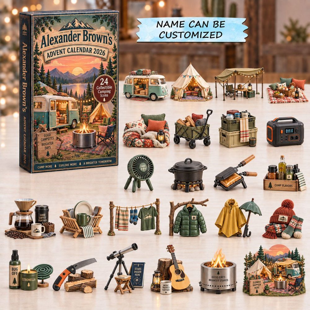 Vintage Camping Life Countdown 2026 — 24-Day Retro Camping Advent With Acrylic Retro Charms, Collectible Trailer Ornaments & Holiday Gifts