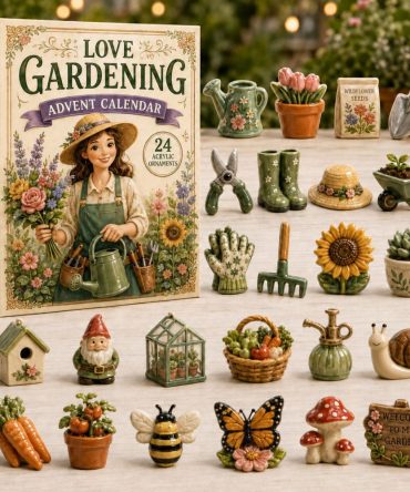 Vintage Garden Holiday Countdown 2026 — 24-Day Acrylic Charm Advent Set For Gardeners & Plant Lovers