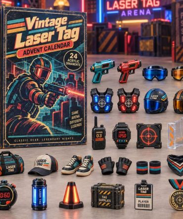 Retro Vintage Laser Tag Advent Calendar 2026 - 24-Day Gamer Countdown With Acrylic Charms, Collectible Holiday Gift