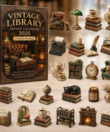 Vintage Library Holiday Countdown — 24-Day Classic Book-Themed Acrylic Charms, Collector’S Literary Gift Set 2026