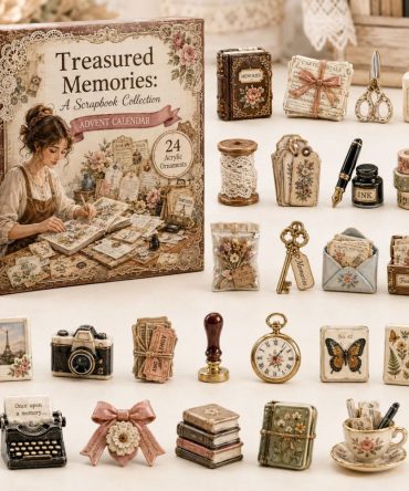 Vintage Scrapbook Holiday Countdown 2026 — 24-Day Acrylic Charm Advent Set For Papercrafters & Memory Keepers