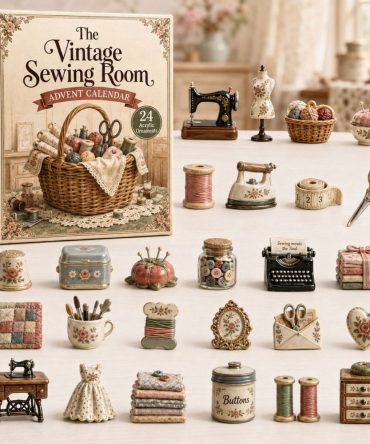 Vintage Sewing Holiday Countdown 2026 — 24-Day Collectible Acrylic Charm Set For Sewing Fans & Makers