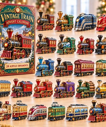 Vintage Train 2026 24-Day Advent Calendar — Retro Locomotive Acrylic Charms, Collector'S Holiday Countdown Gift