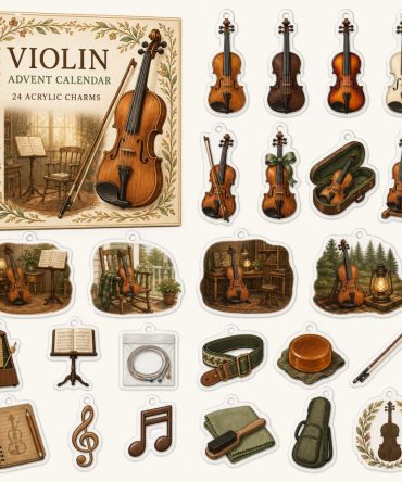24-Day Violin Charm Countdown - Premium Acrylic Musical Ornament Advent Calendar For Musicians & Gift Lovers