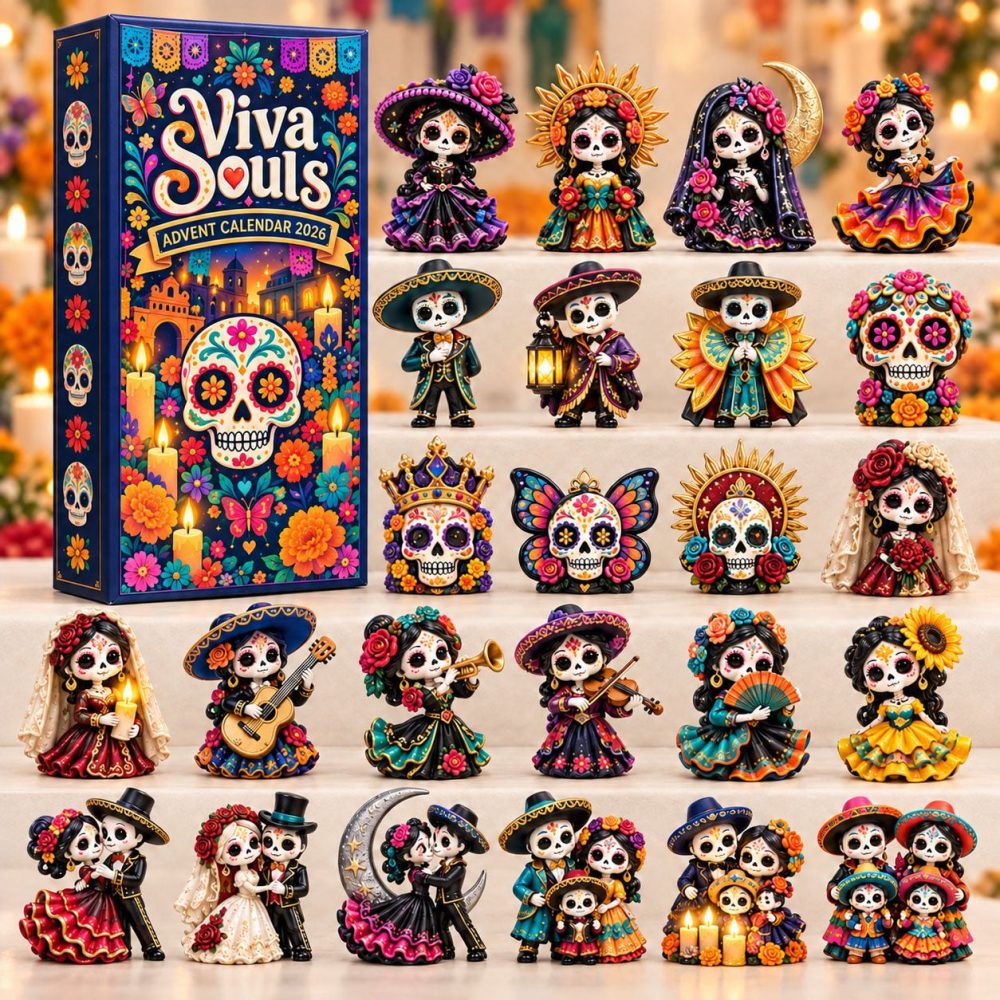 Viva Souls 2026 Artistic Advent Calendar — 24 Unique Acrylic Charms Celebrating Life, Colorful Holiday Countdown & Gift Set