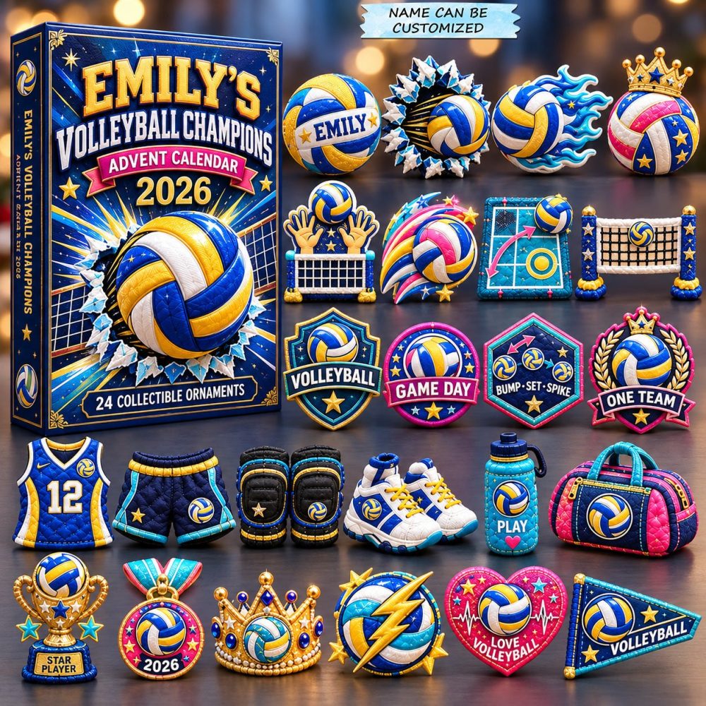 Volleyball Champions 2026 Collector Calendar — 24-Day Acrylic Charm Series Honoring Top Plays & Winning Moments