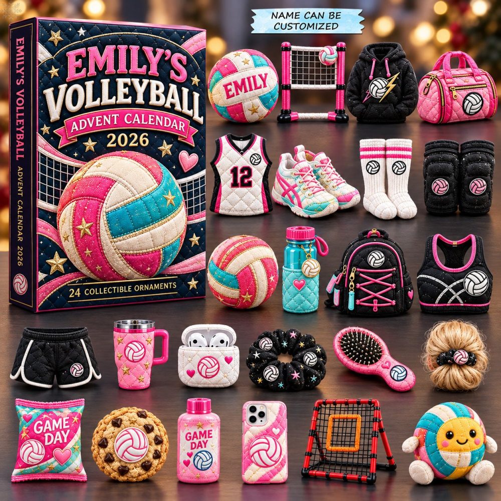 Game Day Essentials Volleyball 2026 Countdown — 24 Acrylic Charms For Players, Coaches & Fans — Training Gift Set