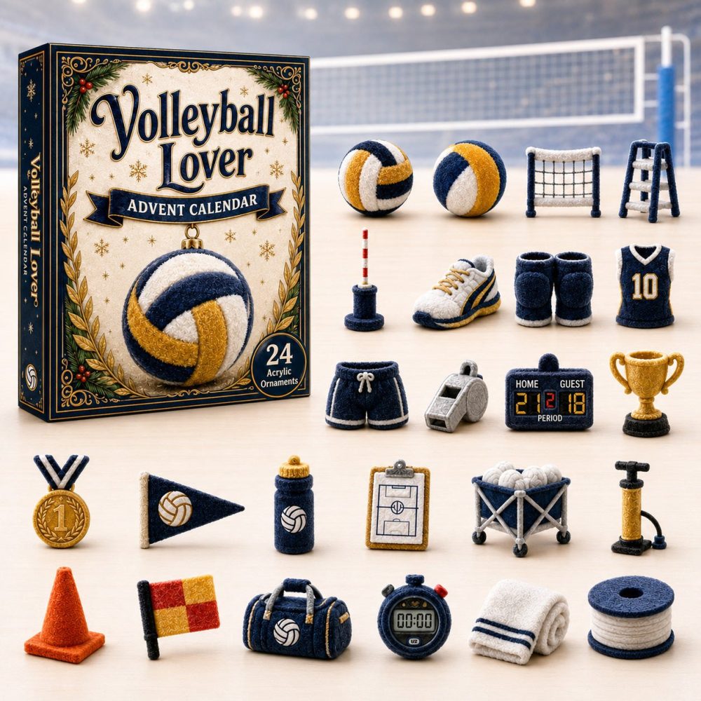 Volleyball Lover Holiday Countdown 2026 — 24-Day Acrylic Charm Advent Set For Players, Coaches & Fans