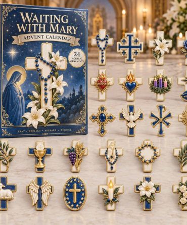 Waiting With Mary 2026 Advent Calendar — 24-Day Nativity Countdown With 24 Acrylic Charms, Faith-Focused Holiday Gift & Keepsake