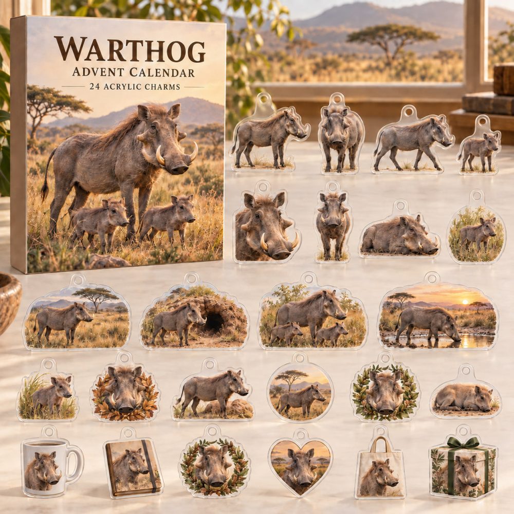 24-Day Warthog Holiday Countdown — Fun Acrylic Charm Advent, Warthog Collectible Charms For Kids’ Stockings & Gifts