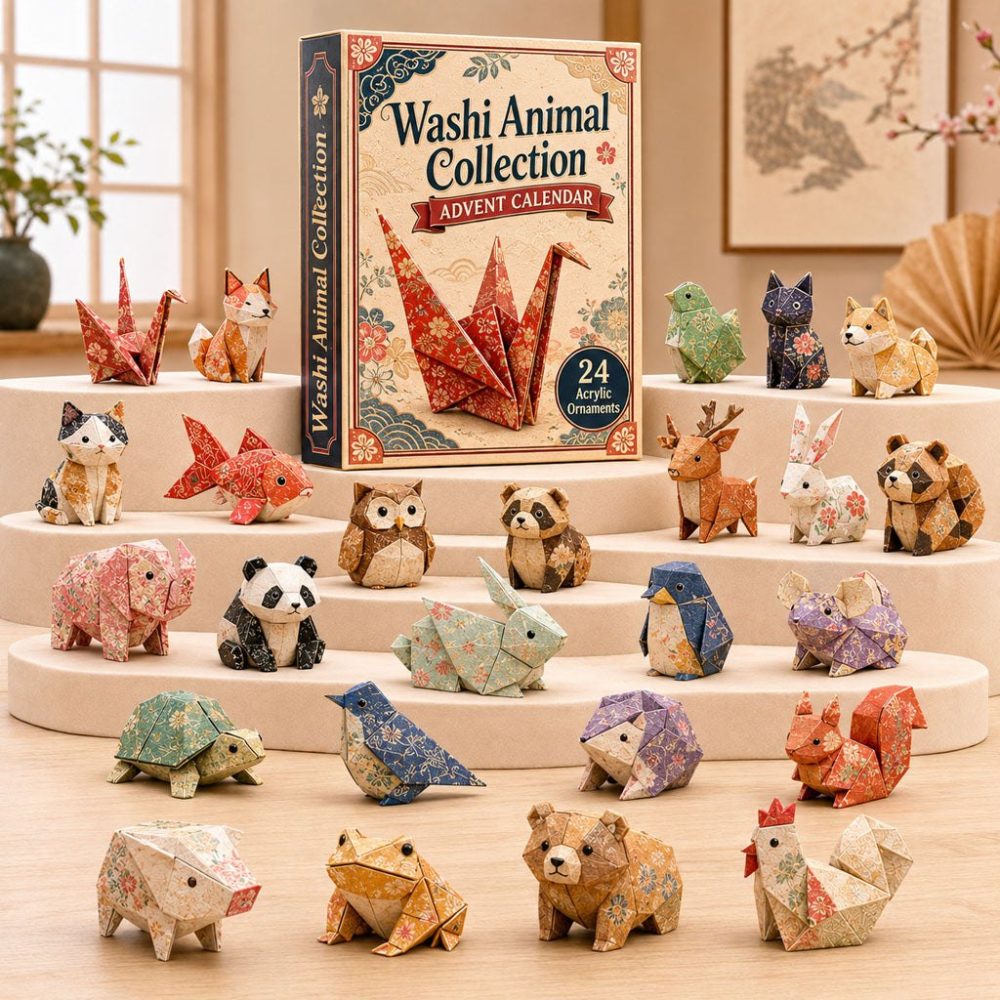 Washi Animal Collection Creative Countdown 2026 — 24-Day Advent With Acrylic Animal Charms, Crafty Gift For Crafters & Kids
