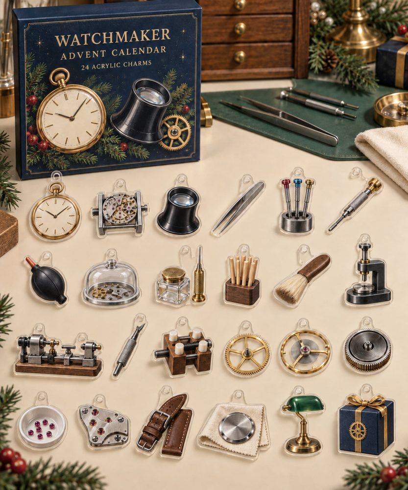 Watchmaker Holiday Countdown Set — 24 Precision Acrylic Watch & Tool Charms For Collectors, Crafts, And Unique Gifts
