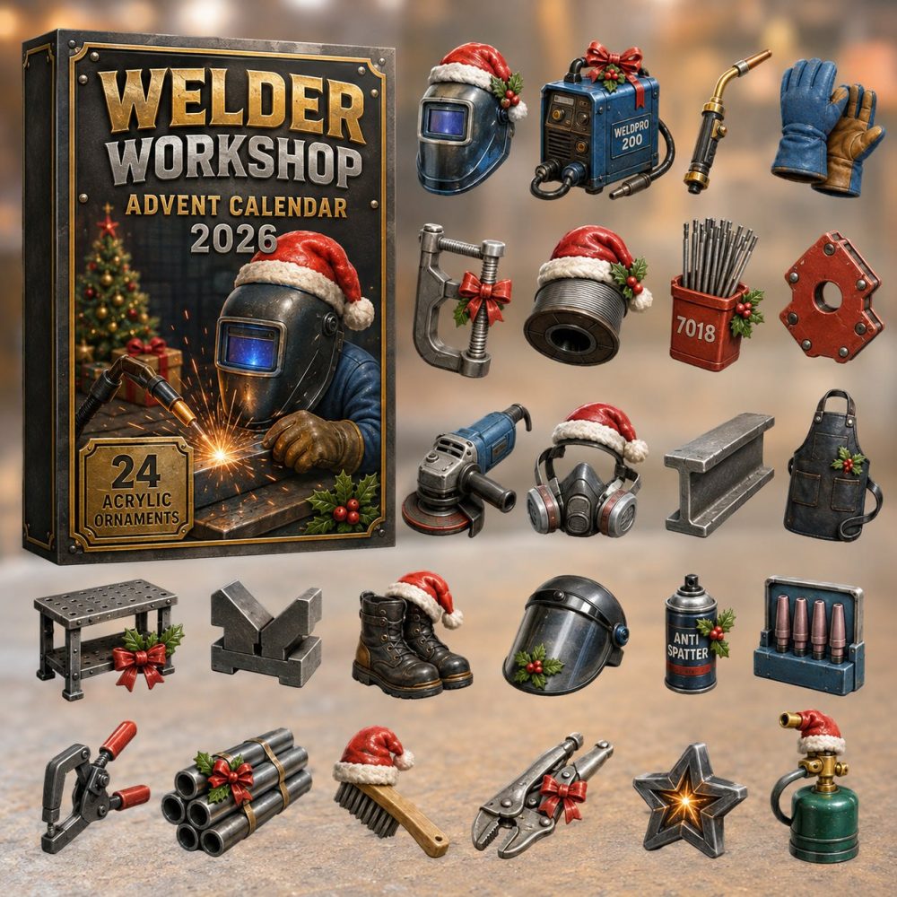 Welder Workshop Advent Set 2026 — 24-Day Acrylic Charm Countdown With Industrial Tool Designs, Perfect Gift For Welders