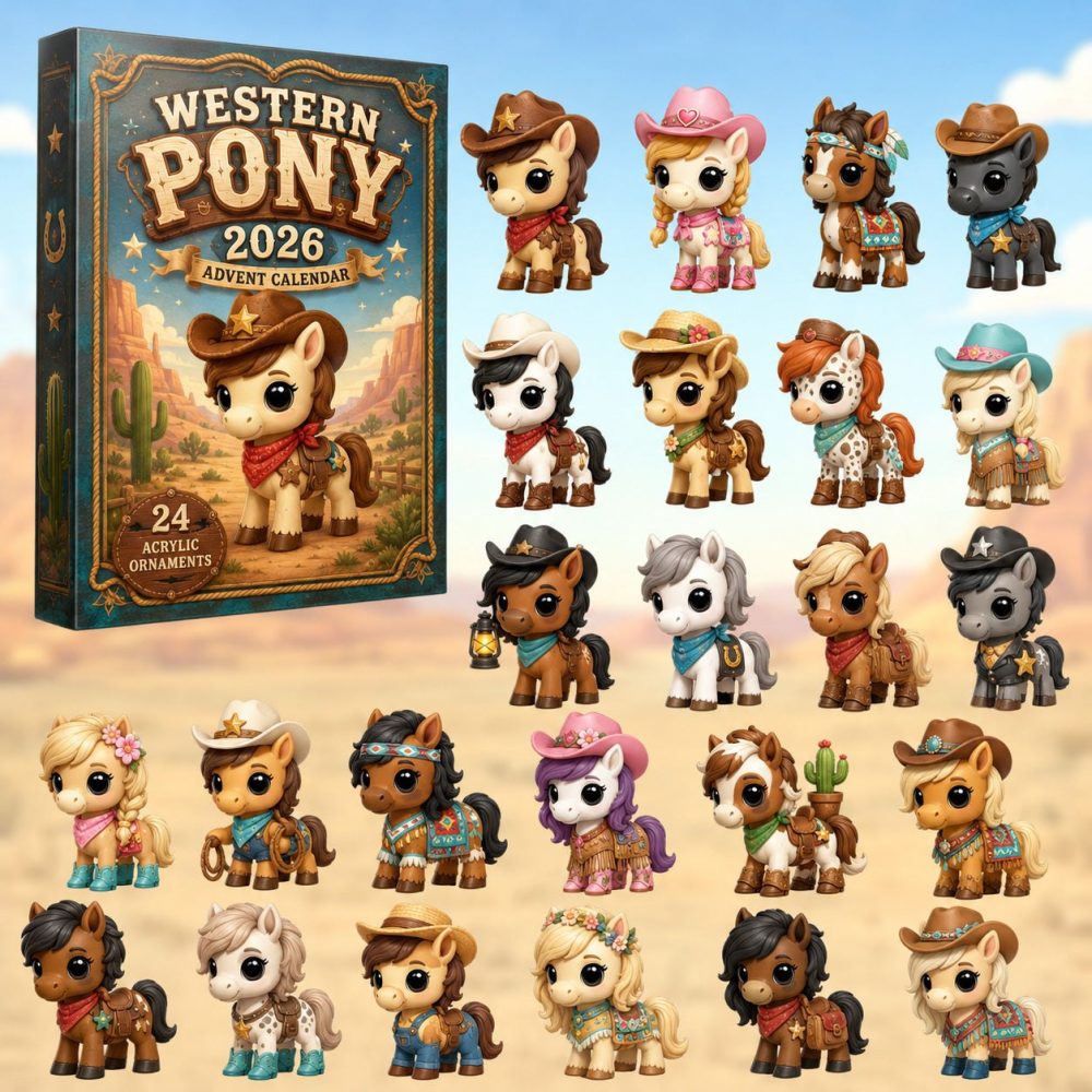 Western Pony 2026 24-Day Acrylic Charm Reveal — Horse Lover Countdown Calendar With Rustic Western Charm Collectibles