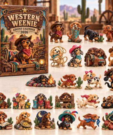 Western Dog Lover 24-Day Countdown Calendar 2026 – Acrylic Cowboy Charms, Rustic Ranch Advent Gift For Pet & Country Fans