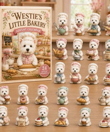 2026 Westie’S Little Bakery Countdown — 24-Day Acrylic Charm Advent Calendar Featuring Cute Westie Bakery Icons, Sweet Holiday Gift
