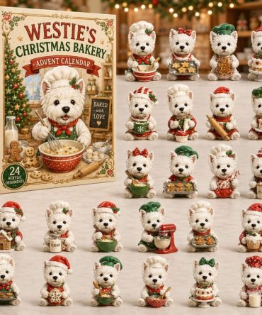 Westie Christmas Bakery Advent 2026 — 24-Day Acrylic Charm Countdown With Festive Bakery Dog Illustrations, Holiday Gift
