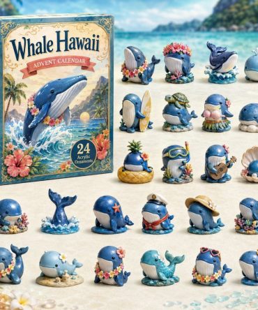 Whale Hawaii Ocean 2026 24-Day Acrylic Charm Countdown — Tropical Whale & Ocean-Themed Gift Calendar For Sea Lovers