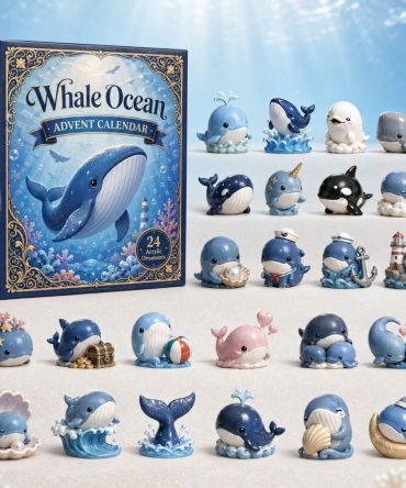 Whale Ocean 2026 24-Day Acrylic Charm Reveal — Marine Life Countdown Calendar & Collectible Beach-Themed Gift