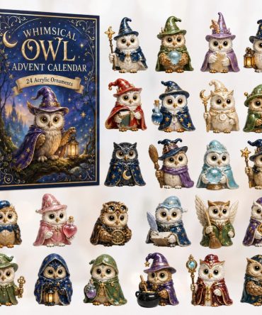 Whimsical Owl Wizard 2026 Advent — 24-Day Enchanted Countdown With Acrylic Charms, Magical Fall Decor & Gift For Kids