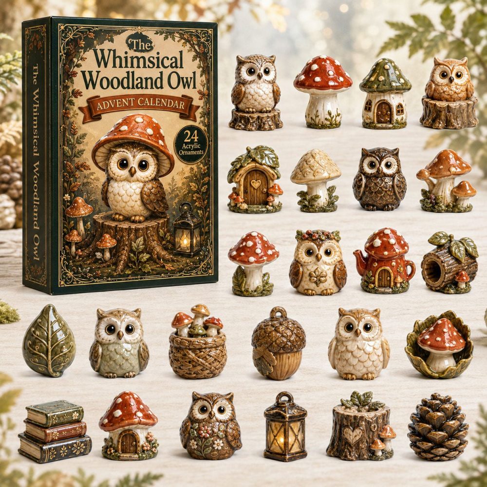 Whimsical Woodland Owl 2026 24-Day Acrylic Charm Countdown — Enchanting Owl-Themed Gift Calendar For Bird Lovers