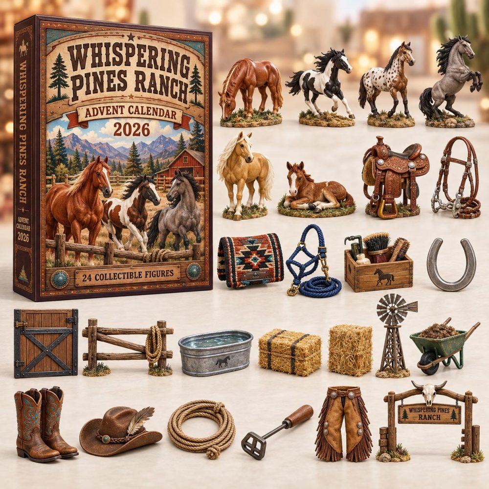 Whispering Pines Ranch 2026 Advent Calendar - 24 Acrylic Charms, Rustic Farmhouse Ornaments & Cozy Holiday Countdown Gift